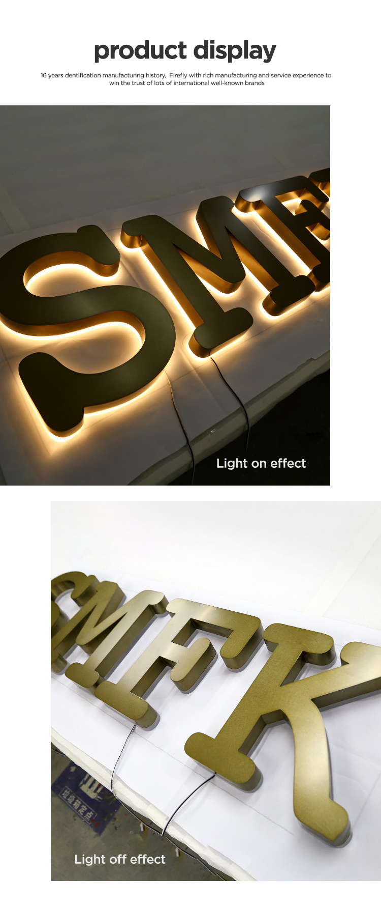 Business Advertising Illuminated Outdoor Light Led Letter Store Front Wall Sign 3D Acrylic Light Up Custom Logo Electronic Sign