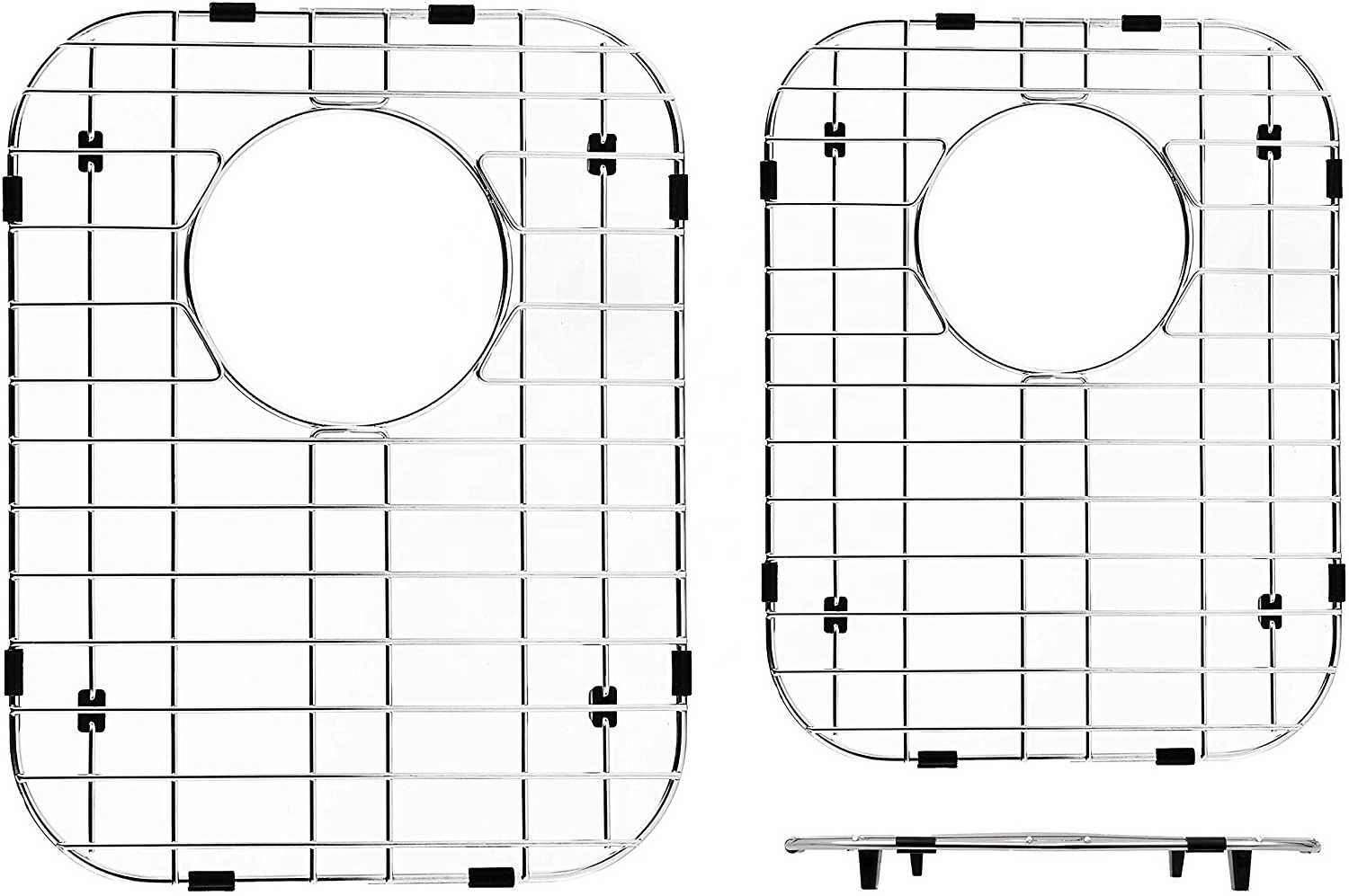 50/50 Double Bowl 304 Stainless Steel Kitchen Sink 2 Rack Bottom Grids