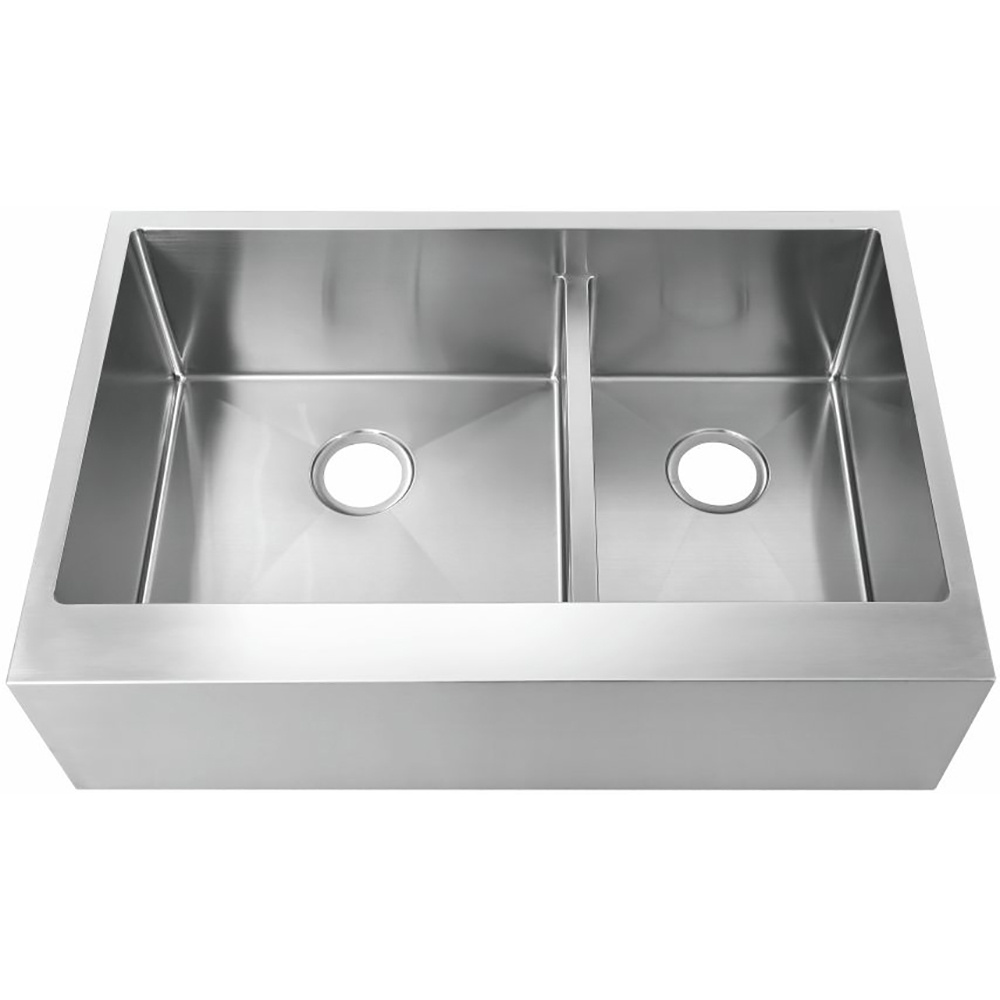 Handmade Stainless Steel Apron Front Kitchen Sinks 304 Stainless Steel Double Sink