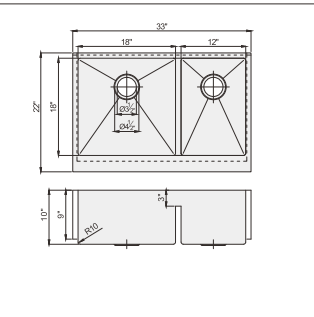 Handmade Stainless Steel Apron Front Kitchen Sinks 304 Stainless Steel Double Sink