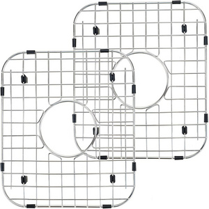 50/50 Double Bowl 304 Stainless Steel Kitchen Sink 2 Rack Bottom Grids