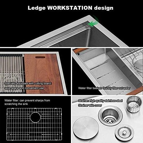 China supplier European style modern ledge undermount 18 Gauge stainless steel 304 handmade sink