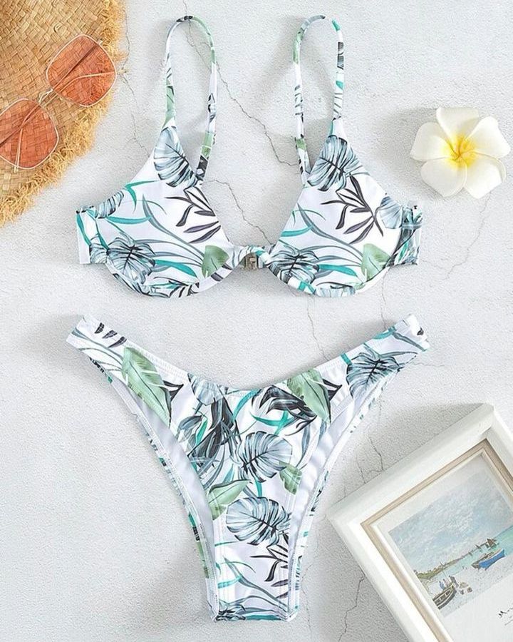 Shoulders Swimwear Bikini Adjustable Beachwear Various Styles Printed Swimsuit Bikini