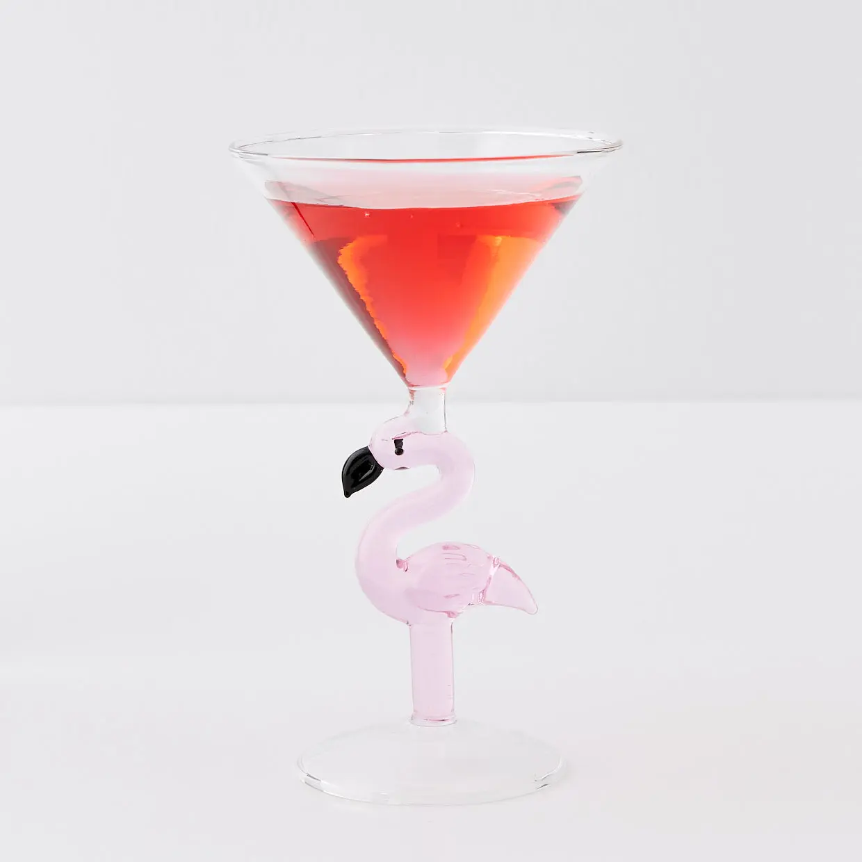 Handblown Colored Borosilicate Tall Glass Wine Cup Pink Flamingo Stem Cocktail Glass Martini Glasses for Bar Accessories