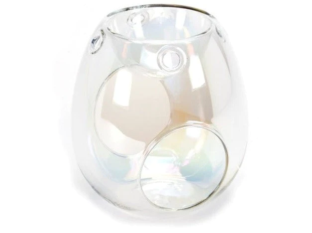 Wholesale Custom Essential Oil Burner Transparent Glass Aromatherapy Tealight Candle Holder Colored Glass Wax Melt Oil Burner