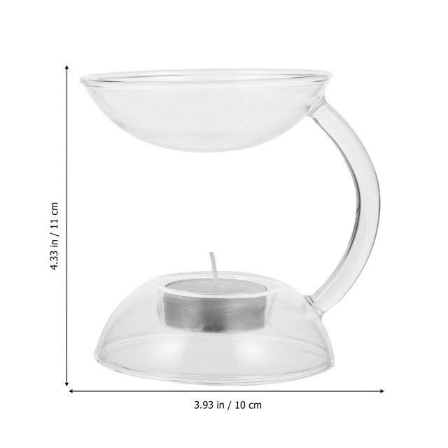 Home Decor Hand Blown Clear Borosilicate Glass Incense Stove Aroma Oil Burner Aroma Heating Candle Holder