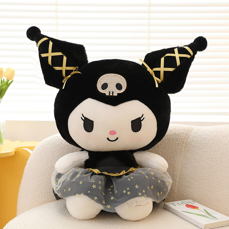 Hot Black gold Kuromi plush toy Cartoon cute kawaii Hello KT stuffed cat soft toys all sizes custom plush dolls