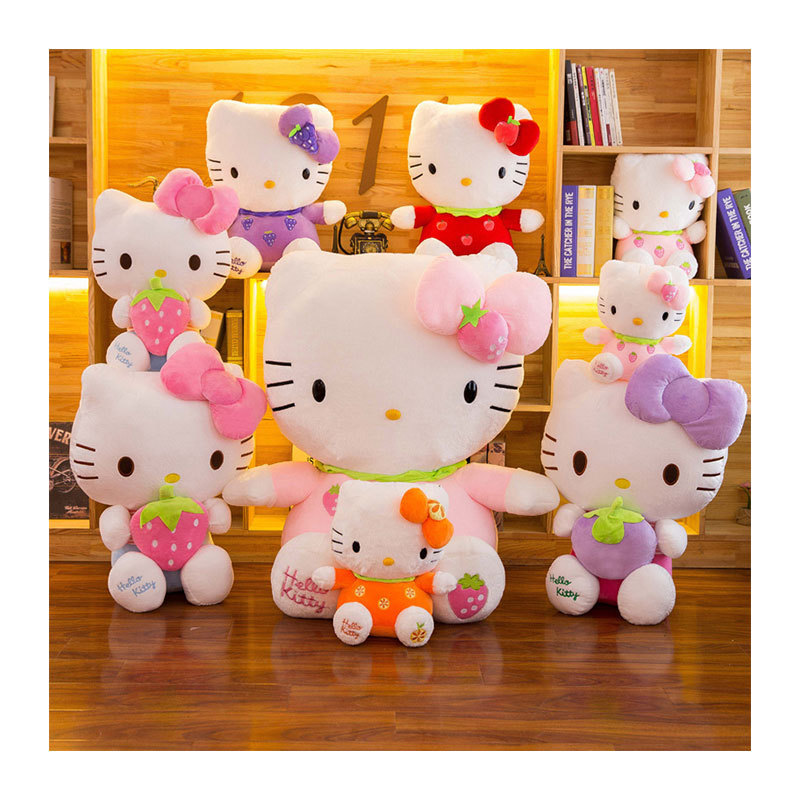 Spot Big Size Cute Fruit Stuffed Hello Kt Cat Pillow plush doll Sofa Sleeping Decorations stuffed cat plush toy