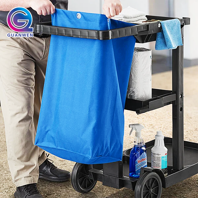 Replacement Janitorial Cart Bag Waterproof High Capacity Thickened Housekeeping Commercial Janitorial Cleaning Cart Bag