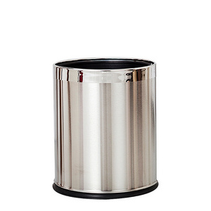 Wholesale Luxury Commercial Office Home 10L Waste Bin Leather Surface with Metal Edge Double Layer Garbage Bin Trash Can