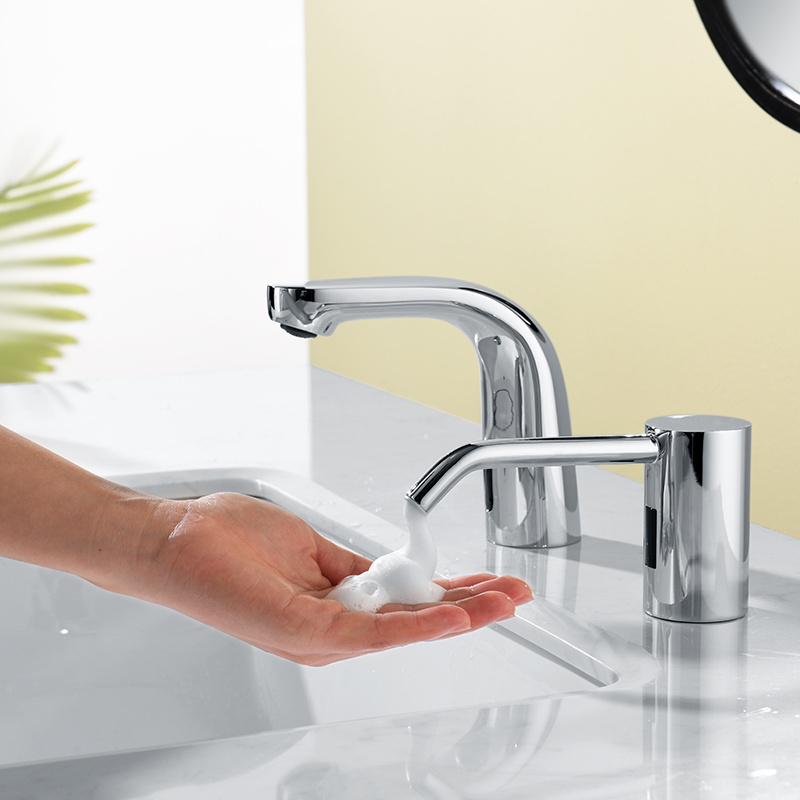 Copper faucet type non-contact  sensor soap dispenser Counter-Mounted Liquid Soap Dispenser