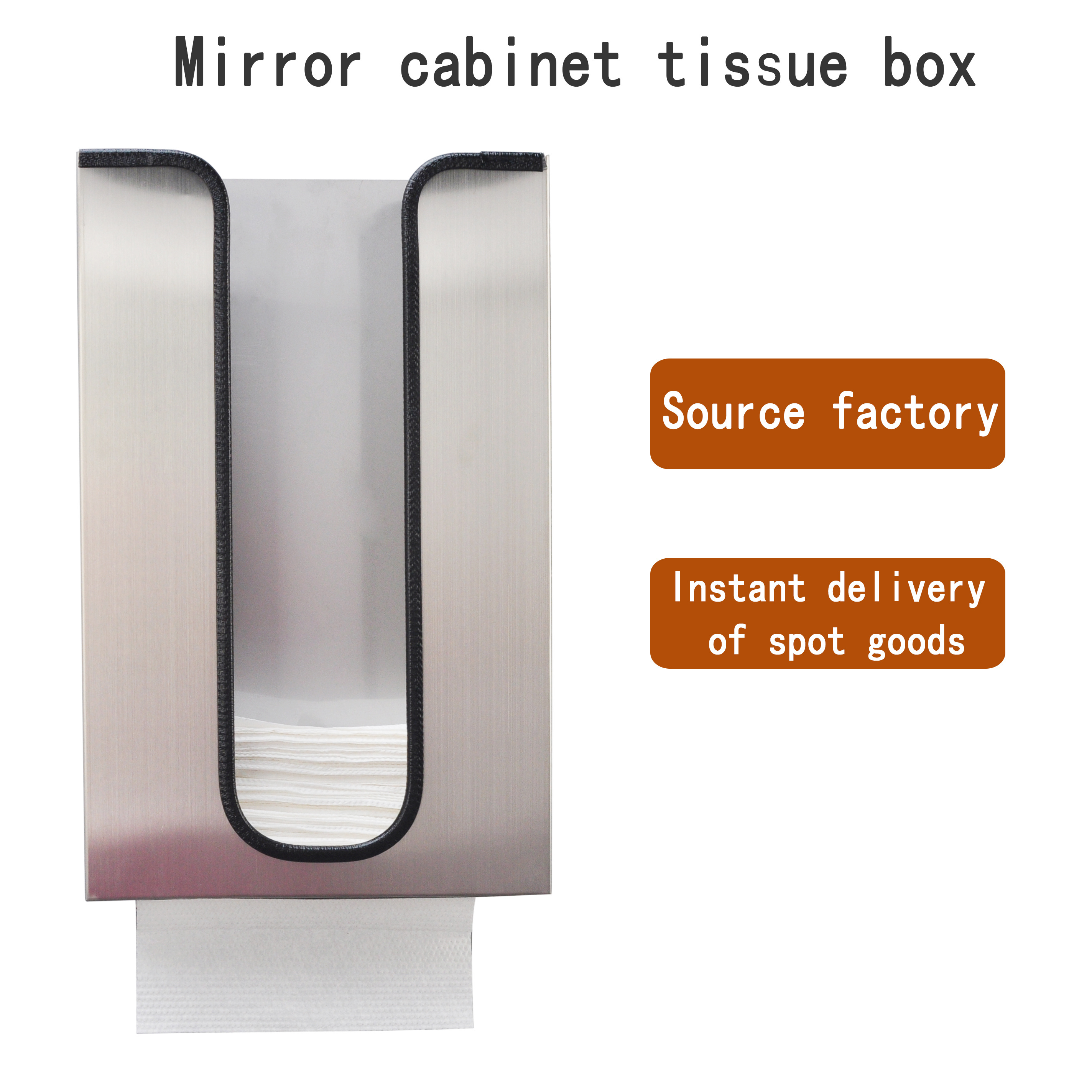 Tissue dispenser Paper towel machine restroom concealed mirror with embedded suction box and 304 stainless steel paper holder