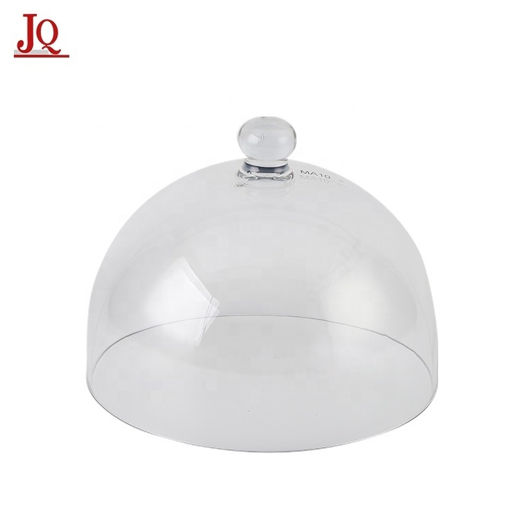 Plastic PC Clear dome dish plate round food cover with diamond ball handle