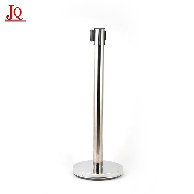 Hotel Metal Retractable Crowd Belt Rope Divider Stanchion Queue Pole Queue Barrier Stand