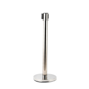 Hotel Metal Retractable Crowd Belt Rope Divider Stanchion Queue Pole Queue Barrier Stand