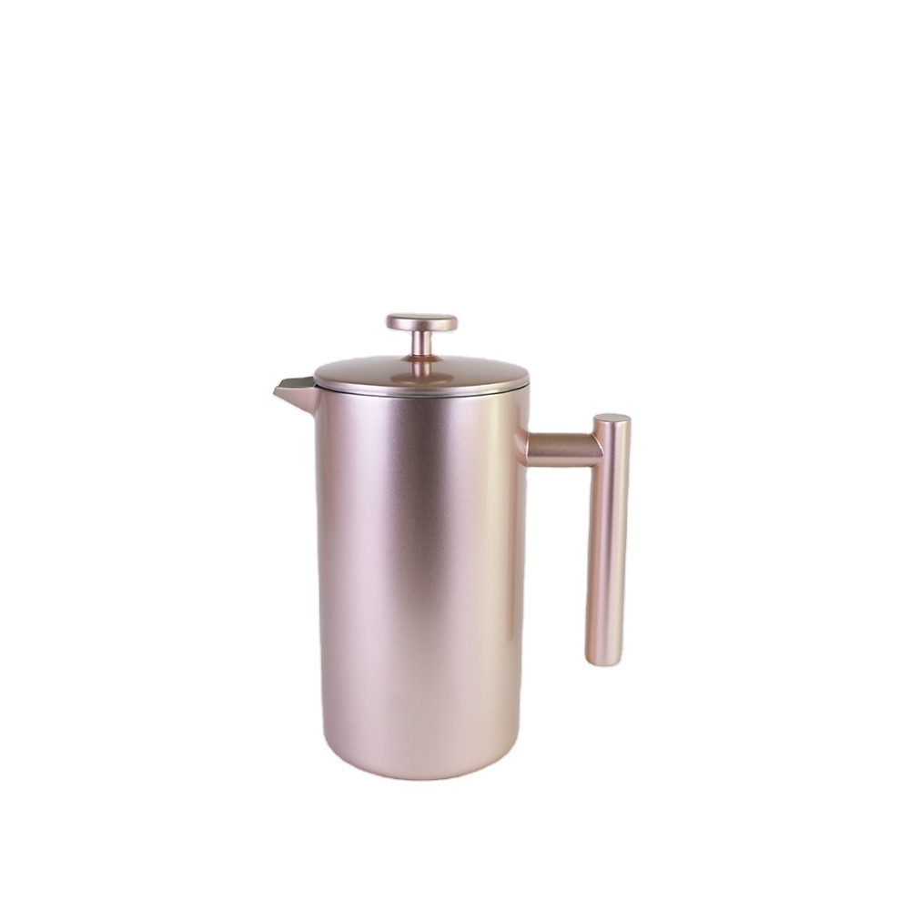 Stainless Steel Double Wall Portable Travel Modern Insulated Camping French Press Coffee Maker