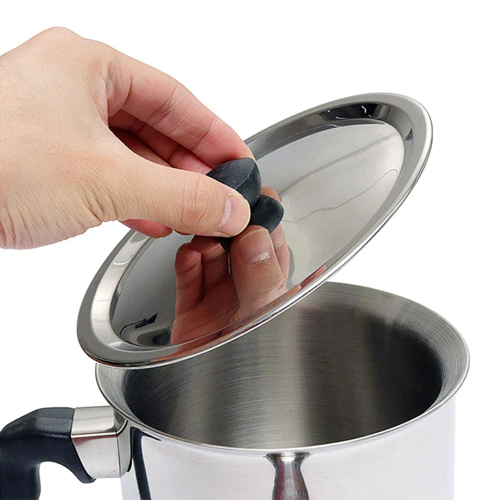 Double Layer Stainless Steel Milk Pot Eco-Friendly Soup Pot with Whistle and Anti-Scalding Handle Durable Boiling Pot with Lid