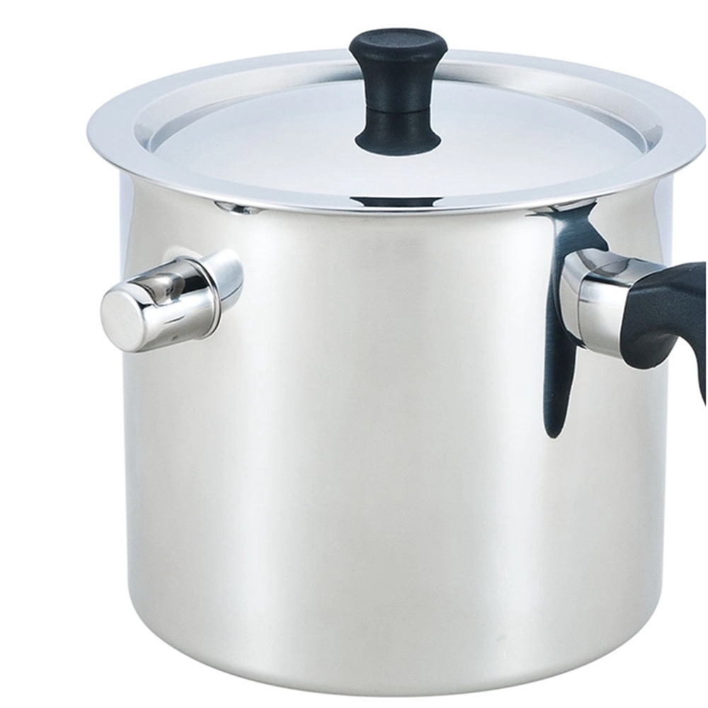 Double Layer Stainless Steel Milk Pot Eco-Friendly Soup Pot with Whistle and Anti-Scalding Handle Durable Boiling Pot with Lid