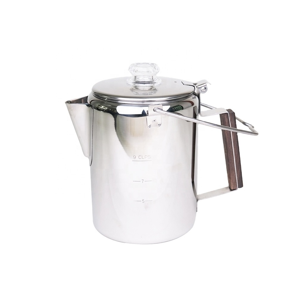 Portable Camping Hand Brew Coffee Pot Classic Metal Stovetop Percolator for Tea and Coffee for Kitchen Use