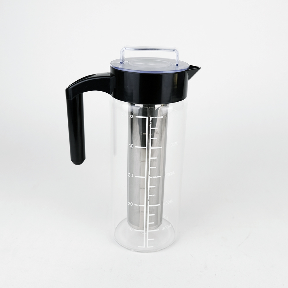 50oz Borosilicate Glass Pitcher Cold Brewer System Cold Brew Coffee Tea Maker  with Removable Filter