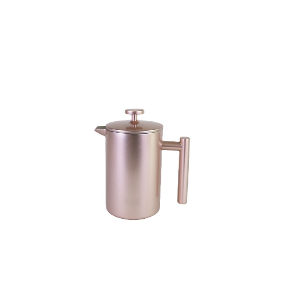 Stainless Steel Double Wall Portable Travel Modern Insulated Camping French Press Coffee Maker