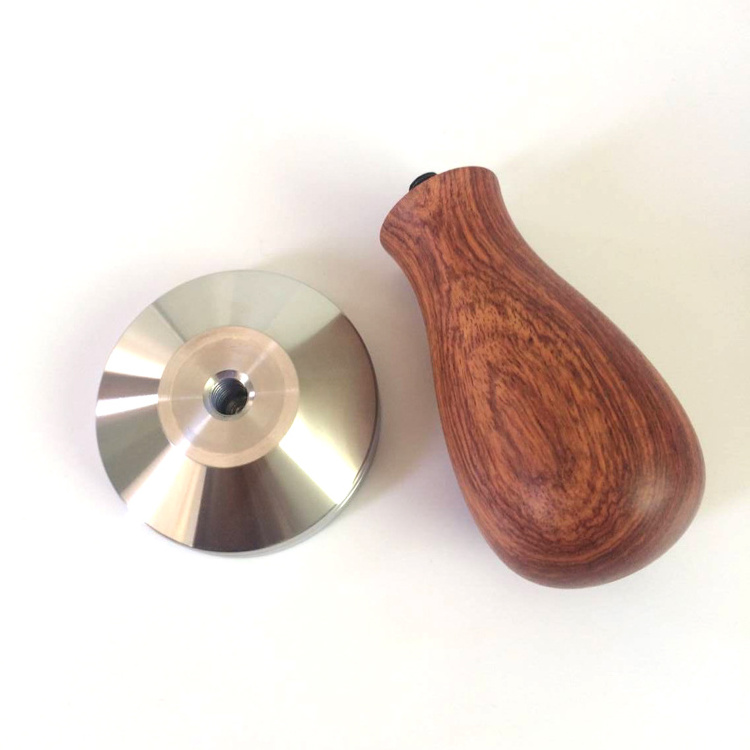 Wooden Handle Stainless Steel Base Coffee Tamper Barista Tools