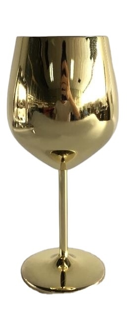 Premium Grade Colored Stainless Steel wine goblet glass