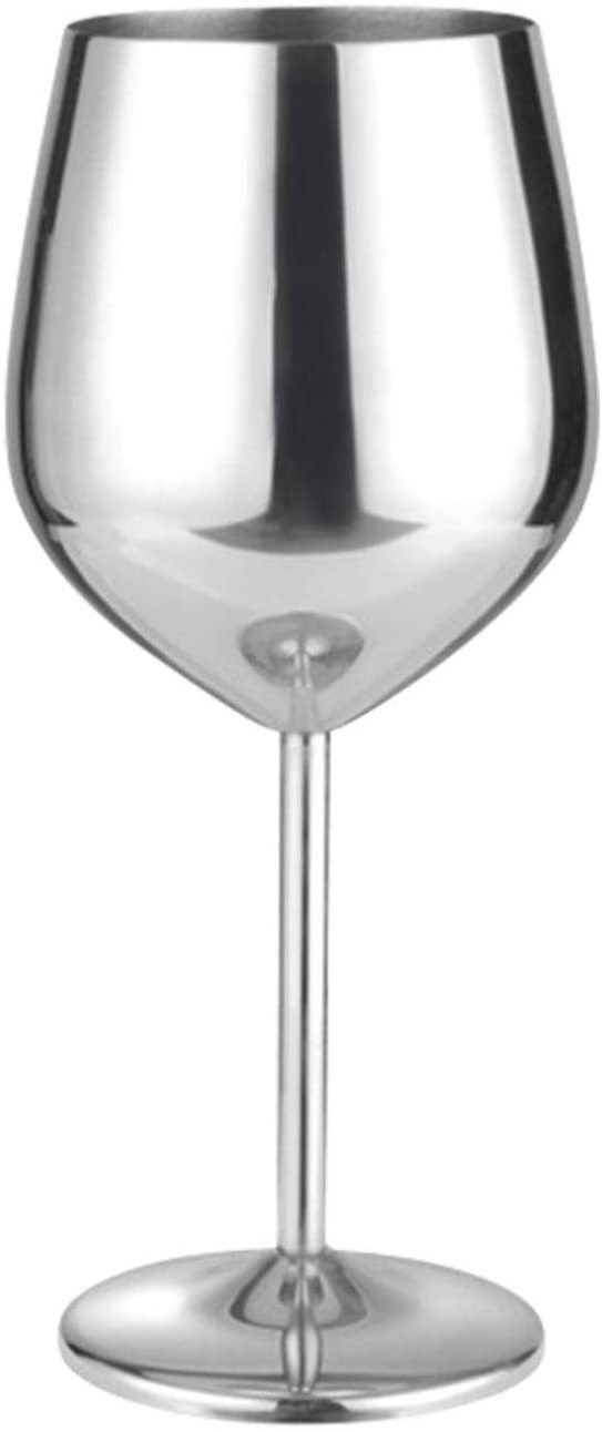 Premium Grade Colored Stainless Steel wine goblet glass