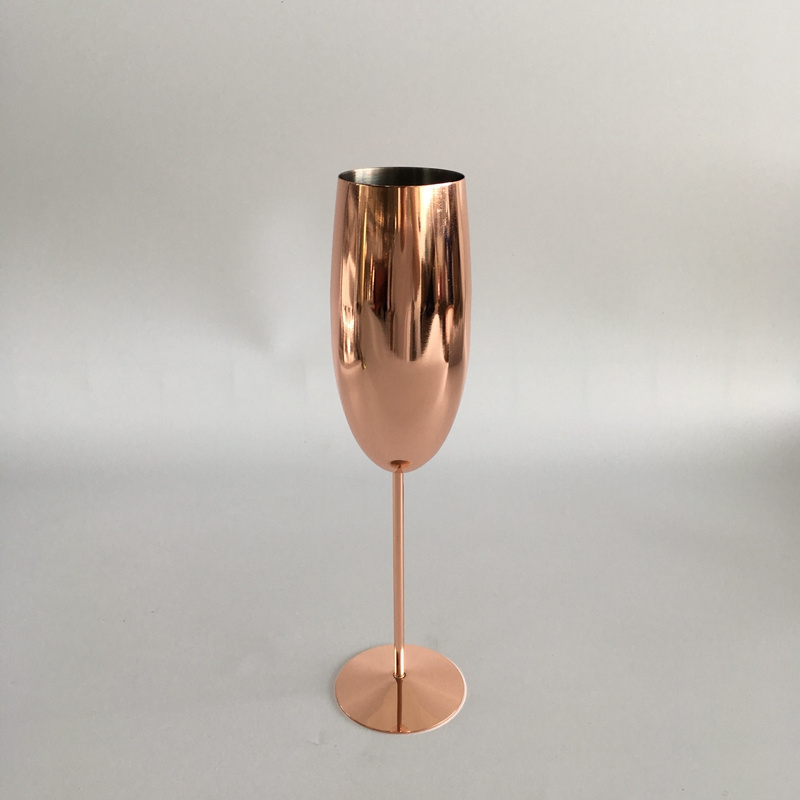 Brushed Gold Shatterproof Stainless Steel Champagne Flutes cup  goblet