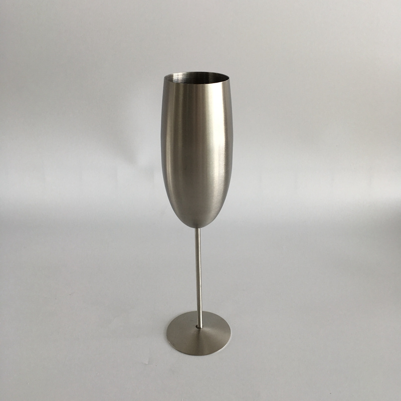 Brushed Gold Shatterproof Stainless Steel Champagne Flutes cup  goblet