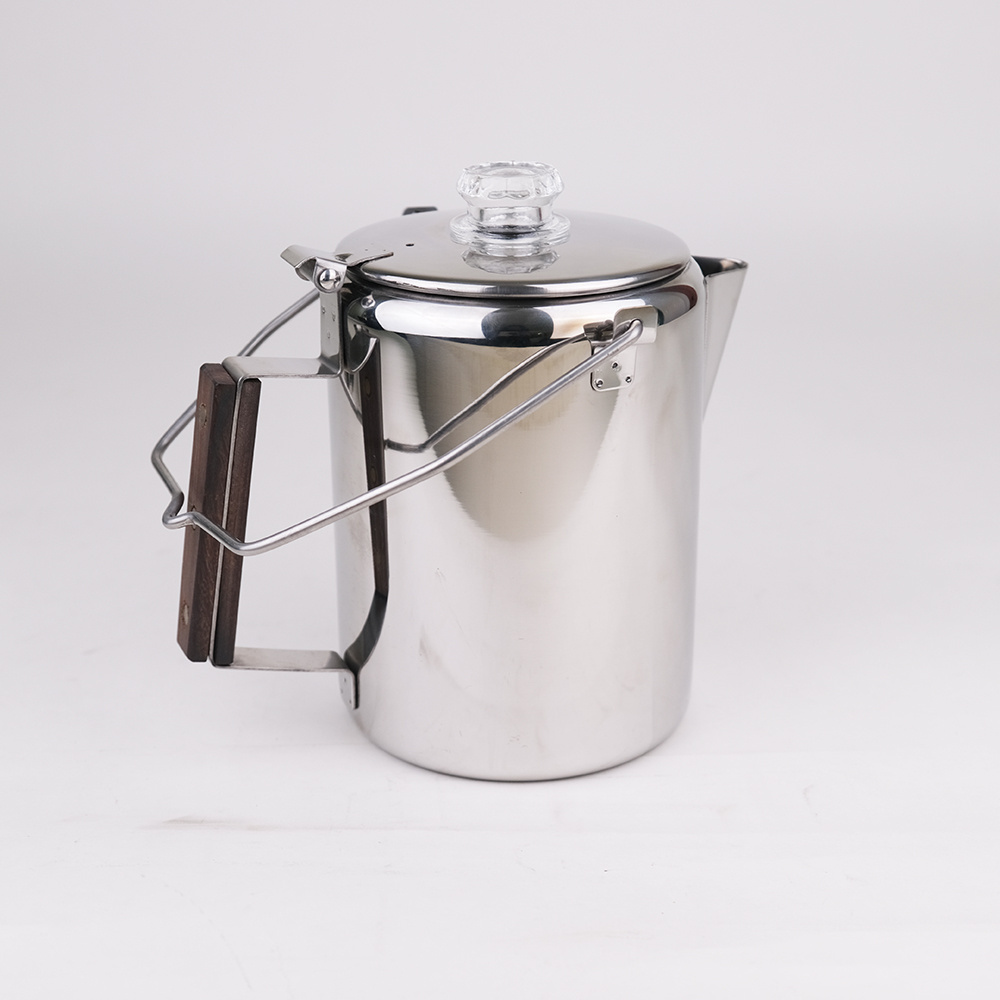 Portable Camping Hand Brew Coffee Pot Classic Metal Stovetop Percolator for Tea and Coffee for Kitchen Use