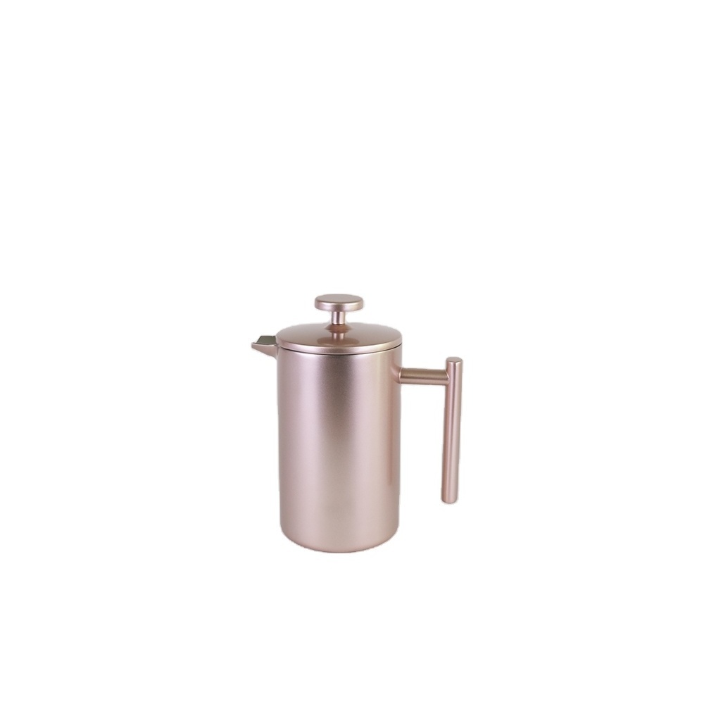 Stainless Steel Double Wall Portable Travel Modern Insulated Camping French Press Coffee Maker