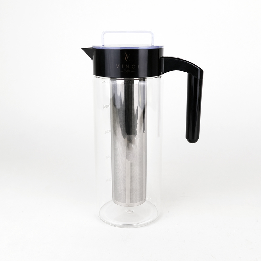 50oz Borosilicate Glass Pitcher Cold Brewer System Cold Brew Coffee Tea Maker  with Removable Filter