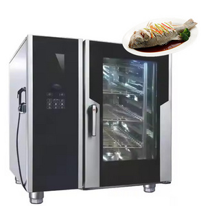 Commercial Large Capacity combi Touch Screen Vertical Gas 6-Tier Multi-Function Steamer Oven