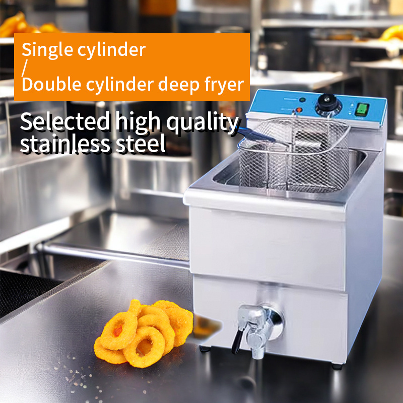 Double-tank Table Top Deep Fryer Gas Commercial Stainless Steel Double Tank Gas Deep Fryer Chicken Nuggets oil fryer Machine