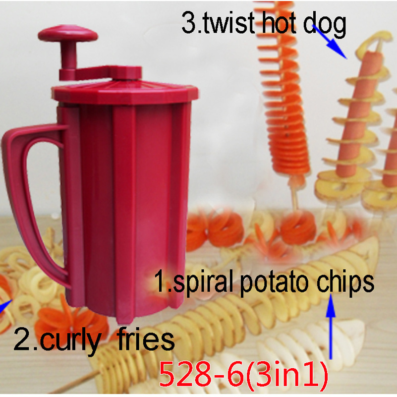 Customized Commercial Home Manual Curly Fries Twister Hotdog Spiral Tornado Potato Cutter Potato Fries Cutting Machine