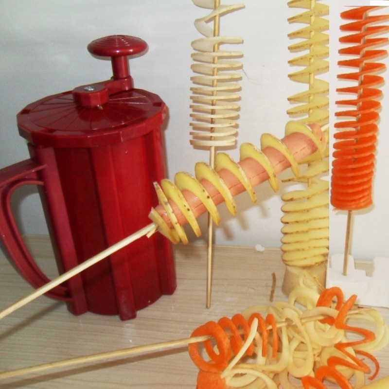 2023 Customized Color Commercial Manual Curly Fries Twister Hotdog Spiral Tornado Potato Cutter Machine Spiral Potato Slicer