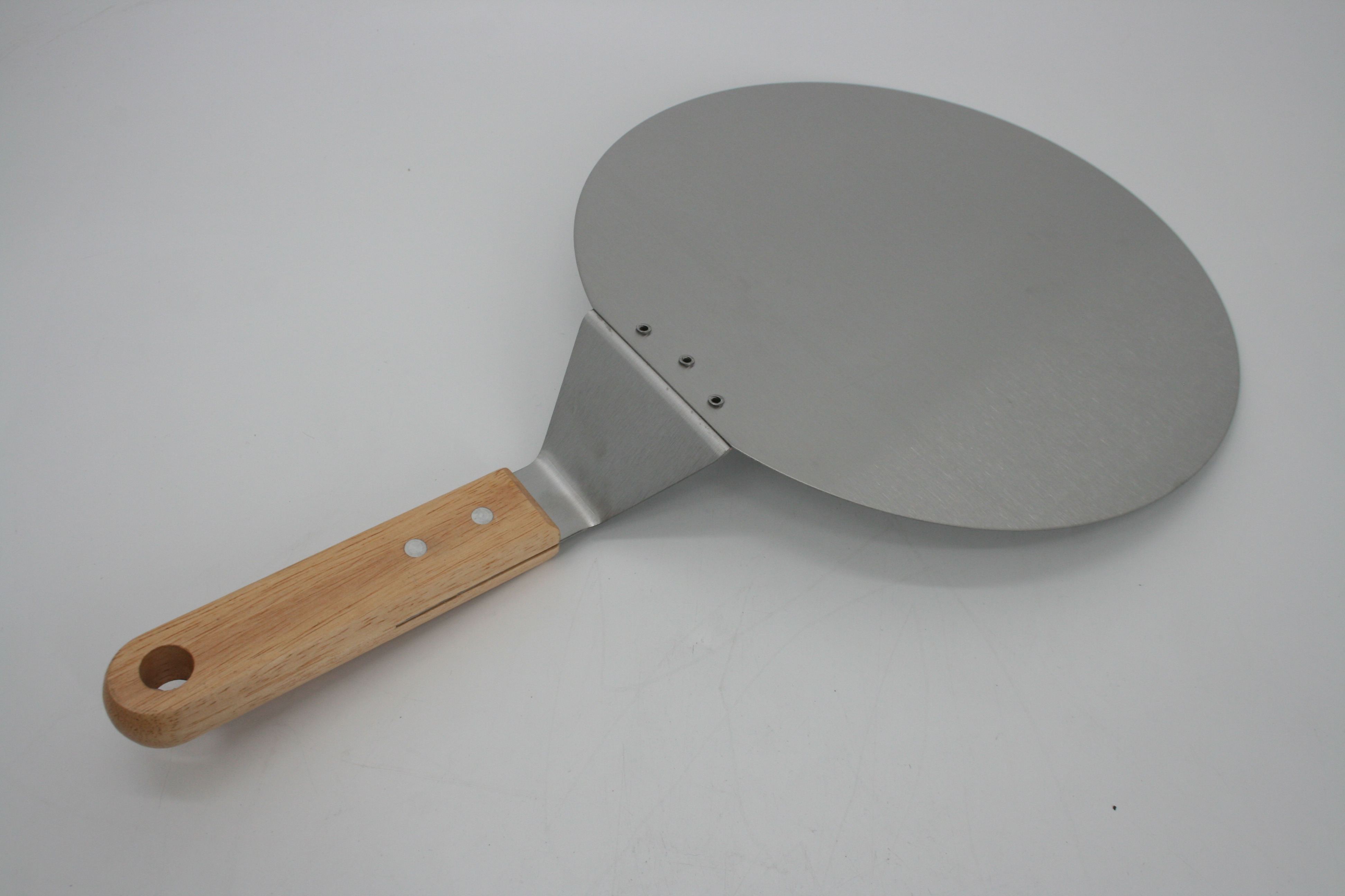 Stainless Steel Round Shape Wooden Handle Kitchen Tool Pizza  Peel Shovel