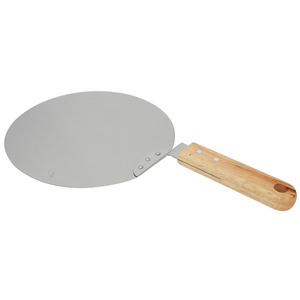 Stainless Steel Round Shape Wooden Handle Kitchen Tool Pizza  Peel Shovel