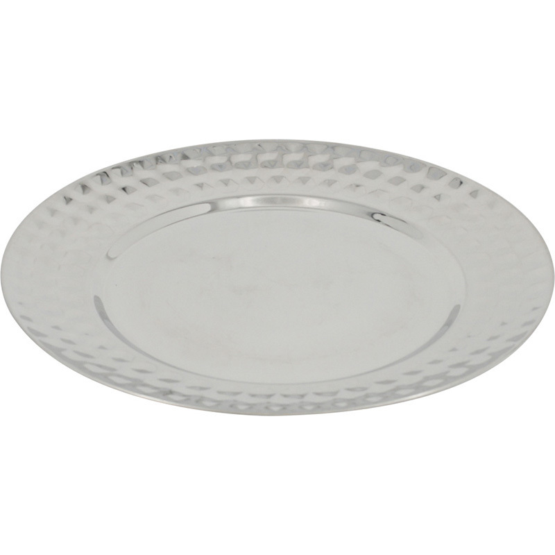 mirror polished luxury serving tray stainless steel round serving tray display tray