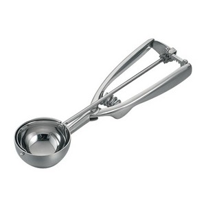 New Quality Casting & Roll Handle Stainless Steel  Portion scoop With Soft Grip Digging Ball Ice Cream scoop