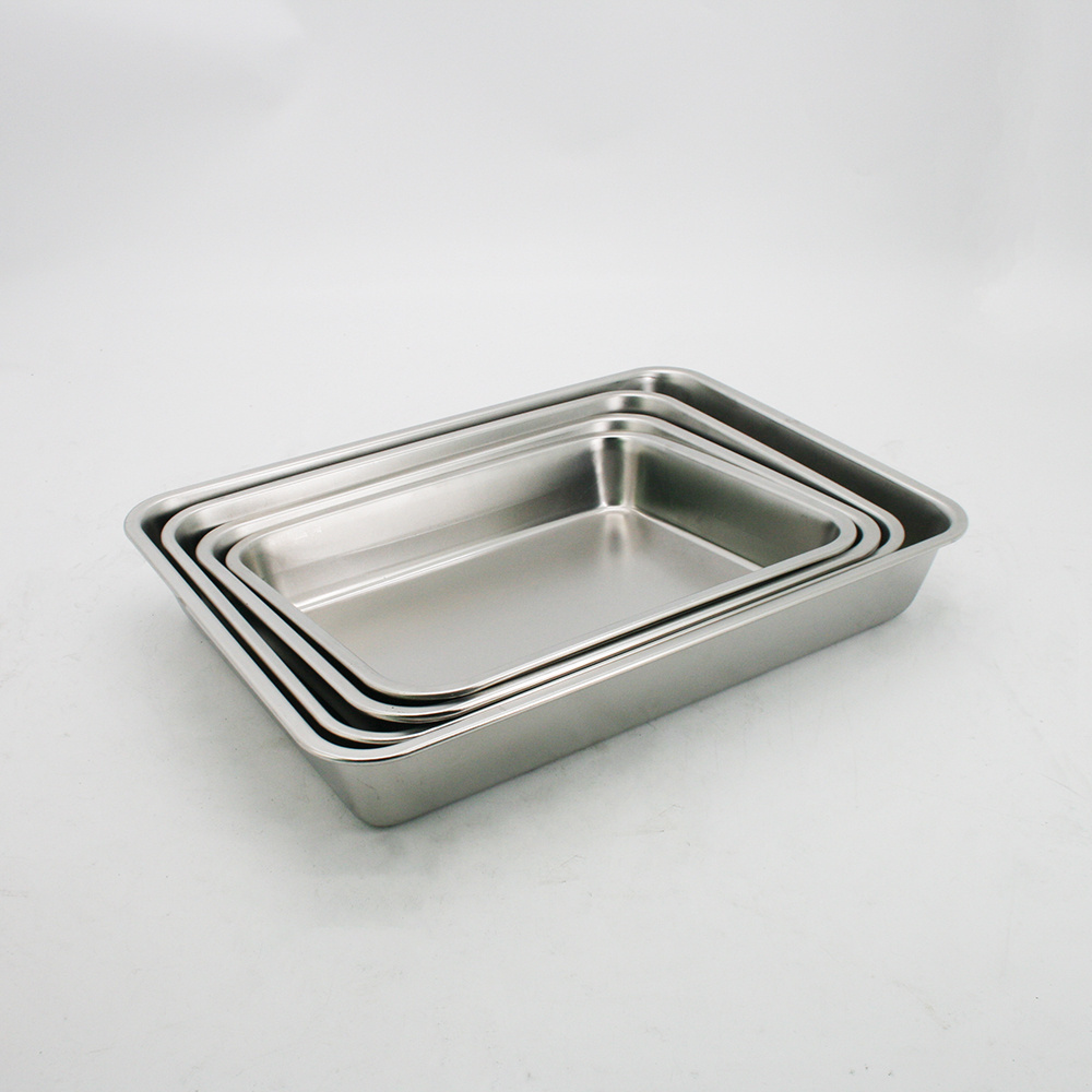 Stainless Steel Rectangle Food Serving Tray