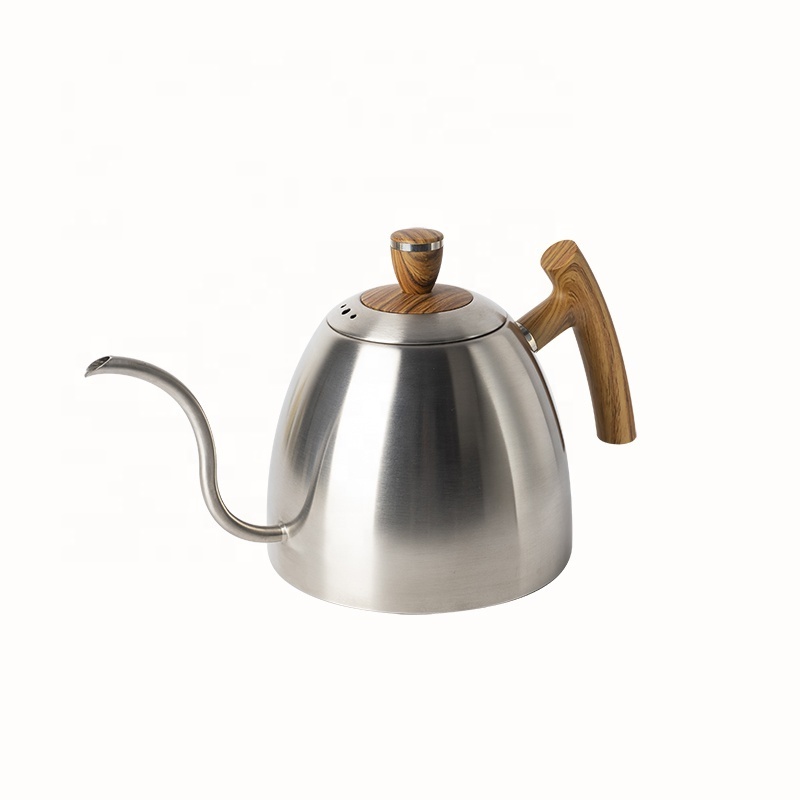 Stainless Steel Coffee Pot with Lid Modern Design Drip Kettle Large Capacity Metal Coffee Maker