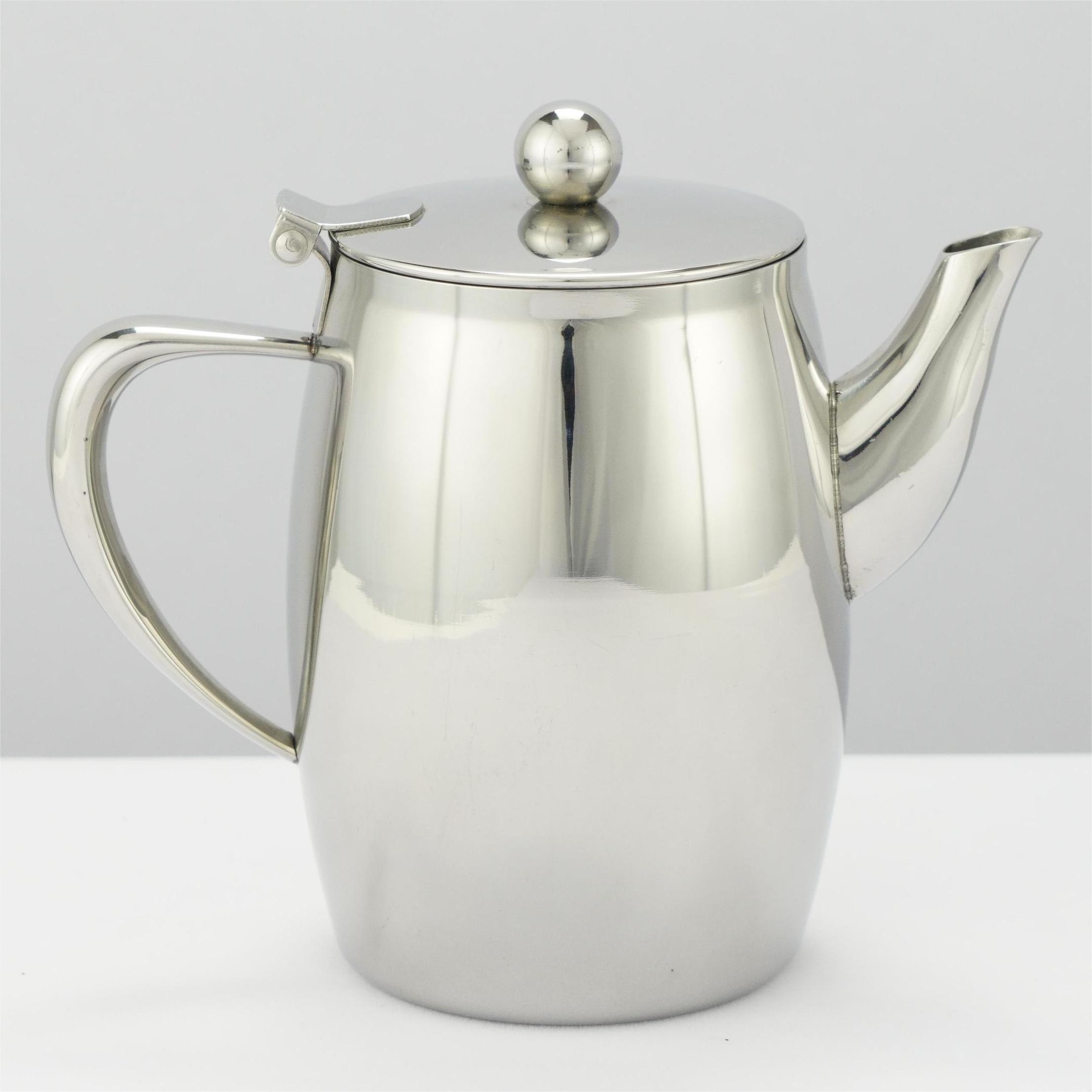 2024 Factory European Luxury 800ml Hotel Home 304 stainless steel polished silver high quality teapot with lid