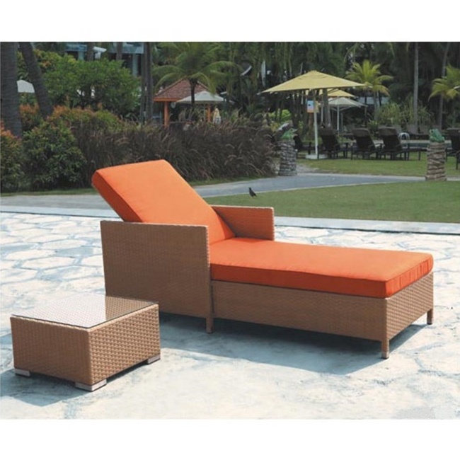 High Density foam filled chaise lounge cushion replacement For Hotel Swimming Pool