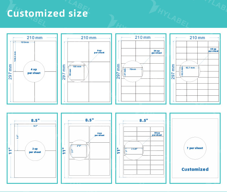 A4 letter size 8.5 x 11 label paper self adhesive barcode stickers sheet shipping/mailing/address labels A4 labels