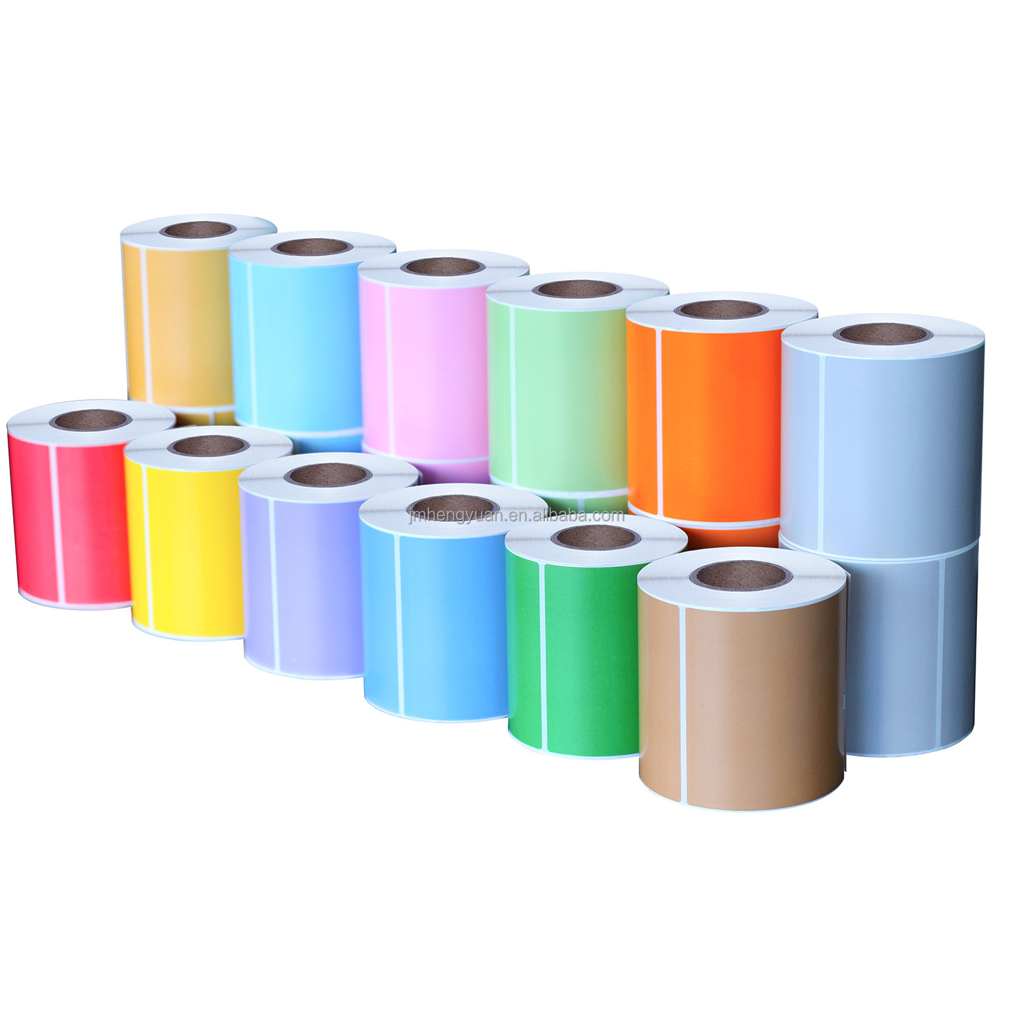 4x4 size 100x100mm Semi Gloss Paper Colored Adhesive Label Thermal Transfer Shipping Label