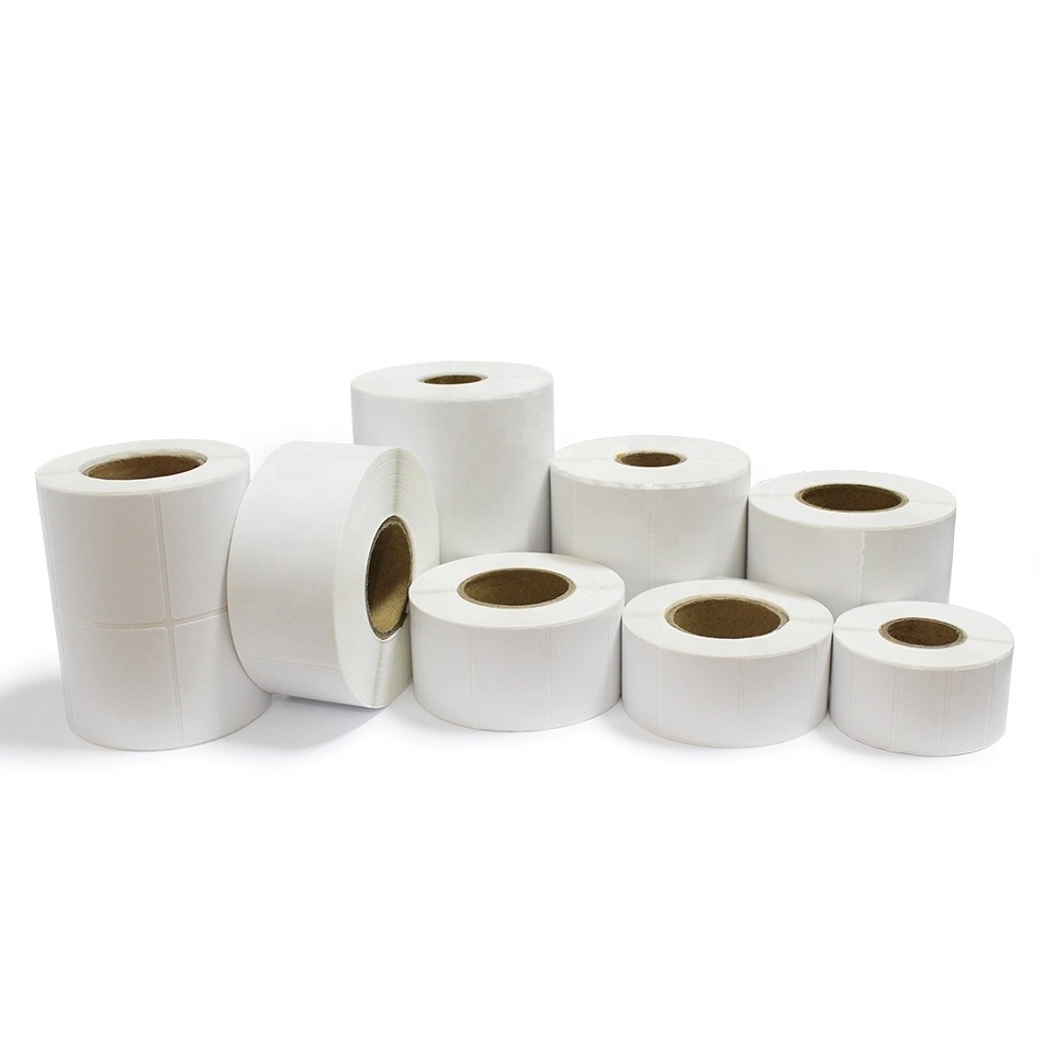 Free Sample 50x25mm Color Coated Pre Printed Self Adhesive Paper Sticker 2x1 Inch Direct Thermal Labels Rolls