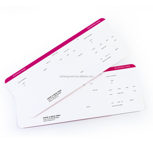 Custom Design Direct Thermal Cardboard Paper Blank Airline Paper Boarding Pass  Flight Line Ticket