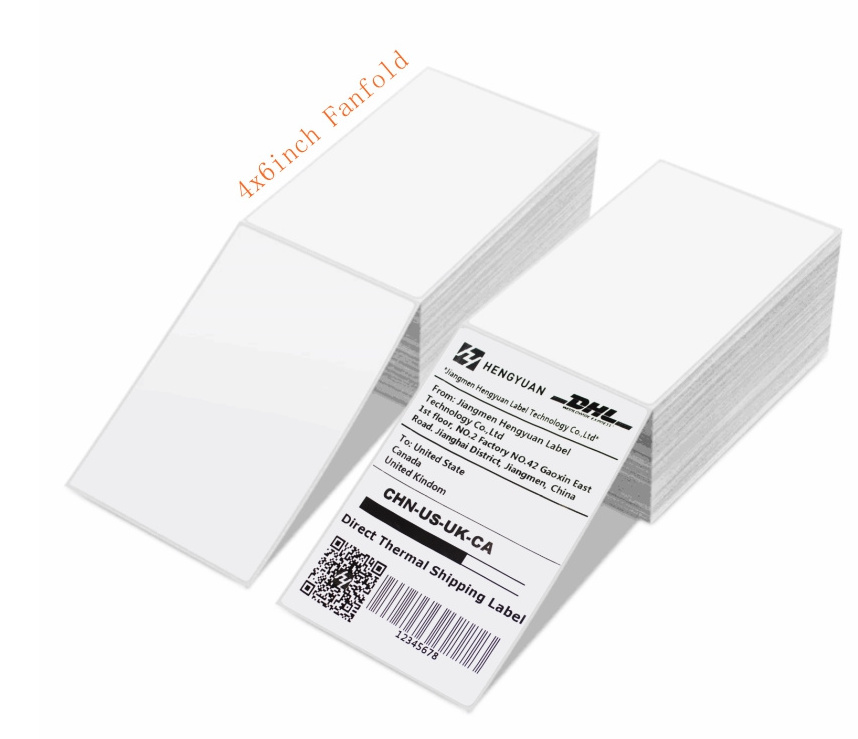 Blank White Waybill Sticker A6 Folded Thermal Label Sticker Paper 100x150 roll shipping Label 4x6 Fan Fold